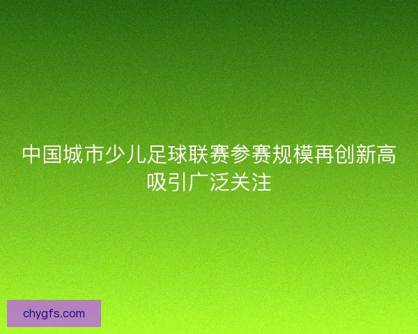 中国城市少儿足球联赛参赛规模再创新高吸引广泛关注